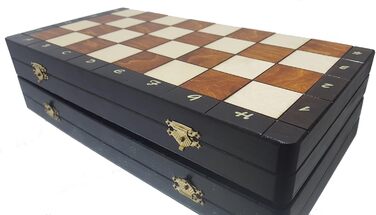 Велика магнітна дорожня шахова дошка з дерева 28 см Master of Chess, ручної роботи, для дорослих і дітей