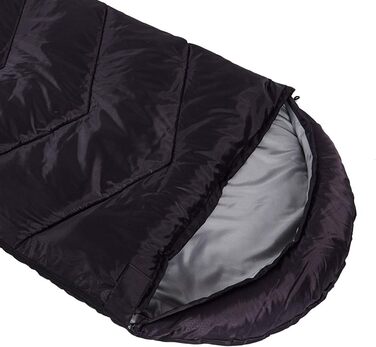 Сплячий мішок 4-сезонний для дорослих та дітей для кемпінгу, походів, відпочинку на природі. Теплий, легкий, водонепроникний з компресійним мішком. Чорний / Сірий