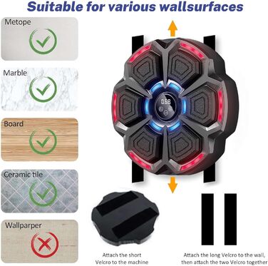 Музична боксерська машина Eznaobo з LED-підсвіткою та Bluetooth, 9 режимів, USB-зарядка, для дітей та дорослих