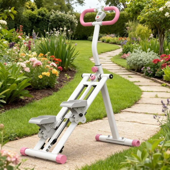 Сходи-степер з регульованим опором для дому – тренажер для кардіотренувань з LCD-дисплеєм та компактним дизайном | Ідеальний для домашнього спортзалу, квартири та офісу (Білий)