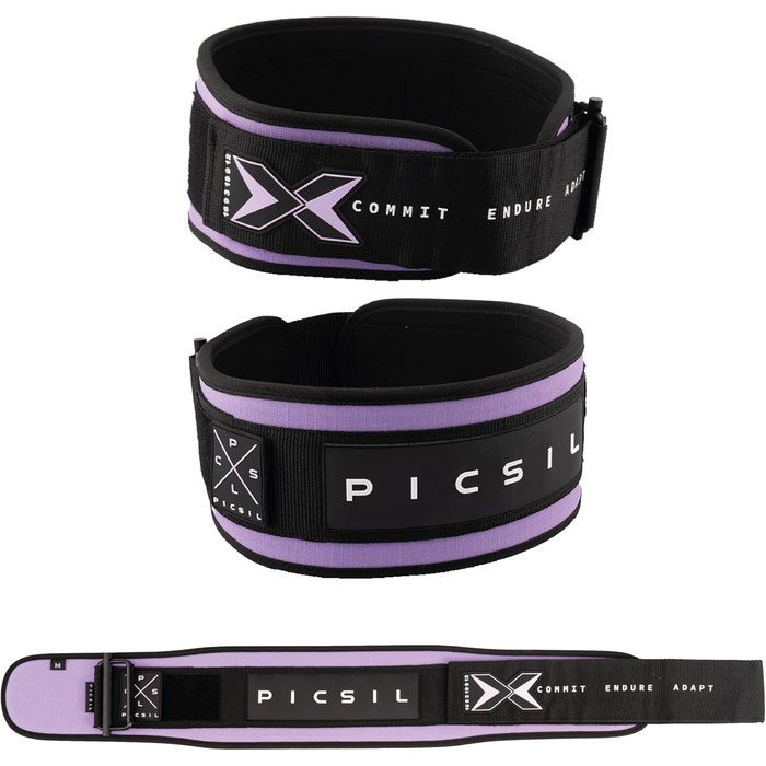 Picsil – Пояс для пауерліфтингу та кросфіту XL Amethyst, регульований, для присідань, станова тяга, випади, з місцем для нашивок, 6 кольорів, 4 розміри