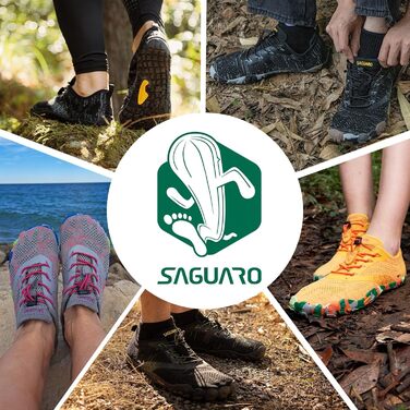 Кросівки SAGUARO Unisex для трейлраннінгу та фітнесу, дихаючі, чорні (42 EU)