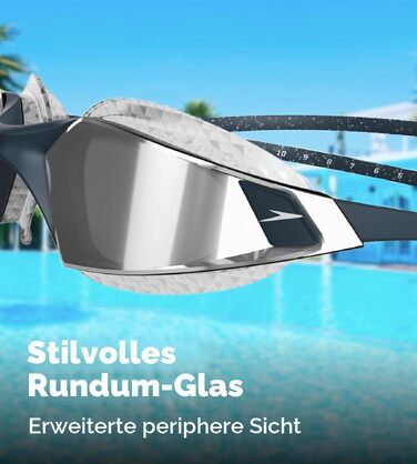 Плавальні окуляри Speedo Aquapulse Pro унісекс, протизапотівальні, водонепроникні, колір Oxid Grey/Silver/Chrome, універсальний розмір