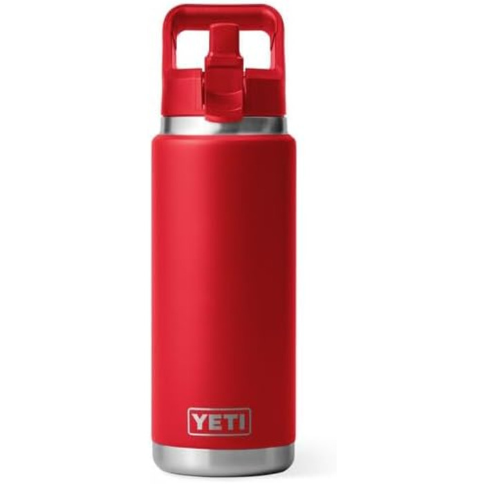 Термобутилка YETI Rambler C з трубочкою, вакуумна, нержавіюча сталь, 769 мл, червона