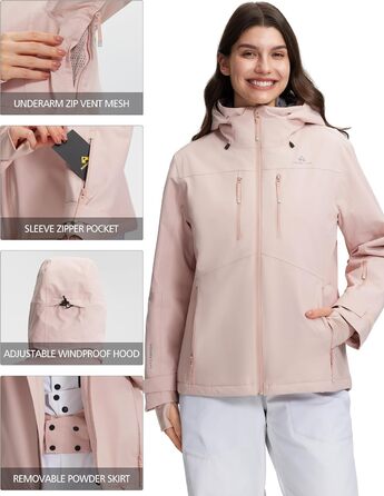 Жіноча зимова куртка Pioneer Camp для сноубордингу, походів та активного відпочинку. Тепла, вітро- та водовідштовхувальна, білий колір, розмір XXL (рожевий)