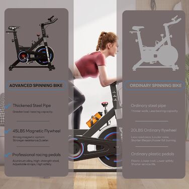 Шосений велотренажер Soges з магнітним опором, спінінг-байк, фітнес-велосипед з монітором пульсу та LCD-дисплеєм, підставка для планшета, до 150 кг, чорний