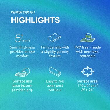 Йога-килимок adidas Premium Yogamatte 5 мм, протиковзкий мат для йоги та пілатеса, без ПВХ (Preloved Blue)