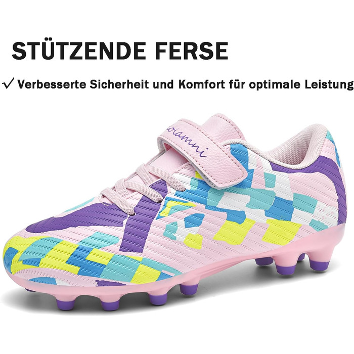 Дитячі футбольні бутси Firm Multi Ground - професійні, легкі, для гри на штучному покритті, зала, вулиця, тренування (32 EU, рожеві)