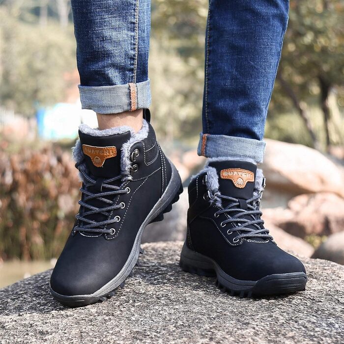 Зимові черевики для чоловіків та жінок. Теплі зимові чоботи Outdoor. Чорні черевики для снігу, 40 EU