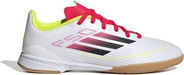 Дитячі футбольні бутси adidas F50 League Indoor, 34 EU, біло-чорно-жовті