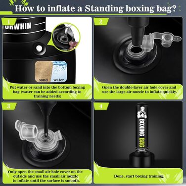 Надувний боксерський мішок для дорослих, стоячий боксерський мішок, самостійний мішок для кікбоксингу, обладнання для тренувань MMA, Муай Тай, фітнесу, ударної сили, стиль A