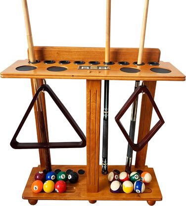 Стенд для зберігання 9 київ для більярдного столу Boden з аксесуарами, лічильник, класичний дуб, масив дерева