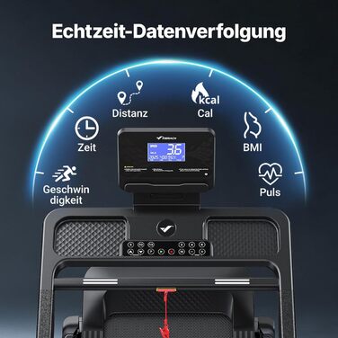 Біговий тренажер MERACH для дому з регулюванням нахилу (6%-18%), швидкість до 14 км/год, складаний, потужність 2.5HP/3.5HP, максимальне навантаження 136/159 кг, розмір 42*108 см / 46*120 см, чорний, з підключенням до додатку