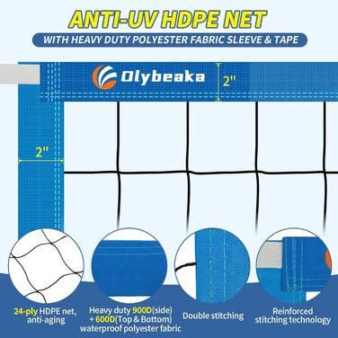 Волейбольне сітка для басейну з фіксатором, регульована довжина 4,6-7,9 м, універсальна, захист від УФ, водонепроникна та довговічна