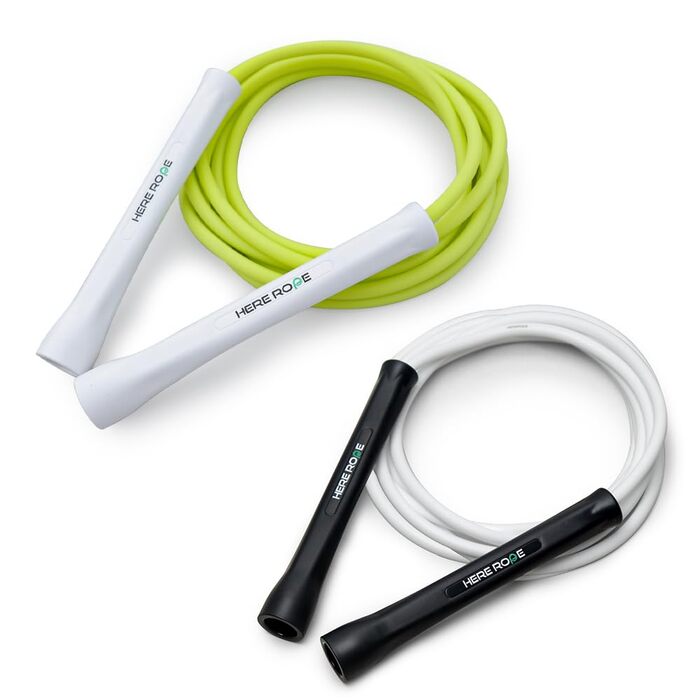 Спортивний скакалка Hererope PVC 6мм для фітнесу та боксу, швидкісна мотузка для кардіотренувань та трюків, 3.1 м, чорна