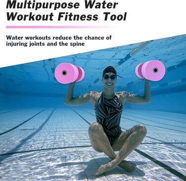 Водні гантелі BOOSTEADY для аквафітнесу: короткі та довгі, рожеві та блакитні