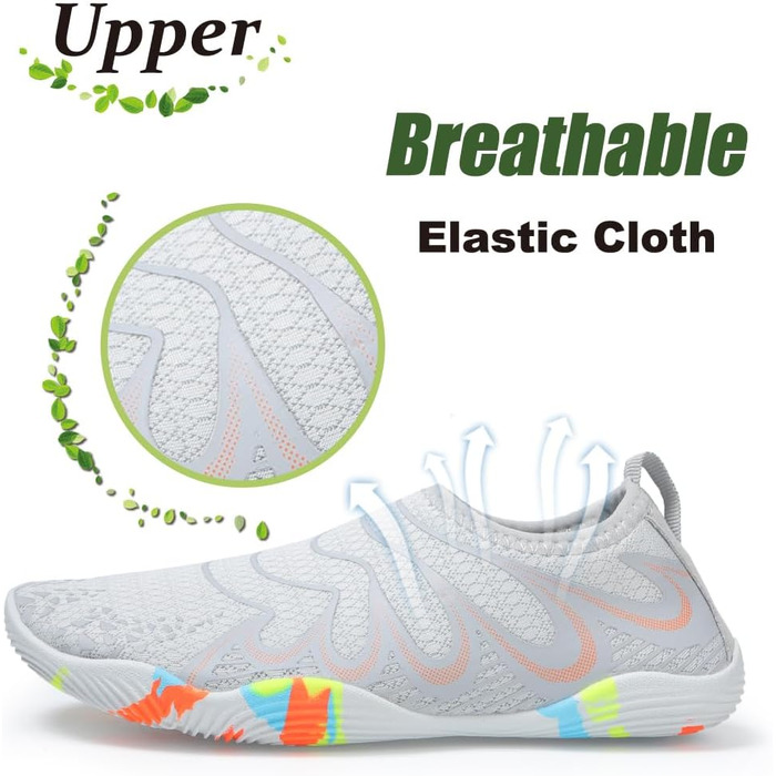 Шкарпетки для плавання унісекс, аквашузи чоловічі та жіночі, швидковисихаючі, легкі, дихаючі, сірі, 45 EU