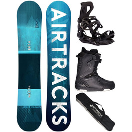 Сноуборд-комплект AIRTRACKS Drifter Wide Hybrid Rocker 160 см з кріпленнями Master, черевиками Strong Atop 46 та сумкою, синій