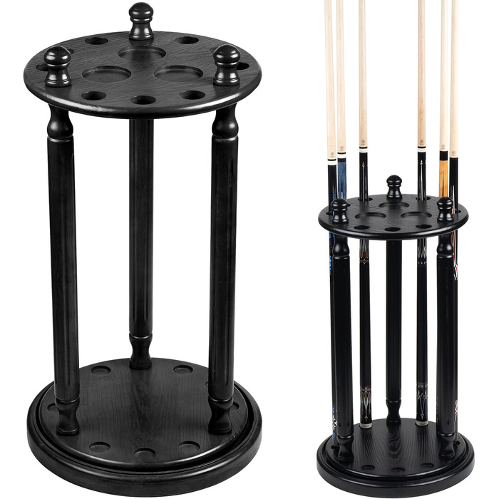 Стійка для більярдних київ Collapsar – підставка для 9 київ, масивна деревина, червона (чорна)