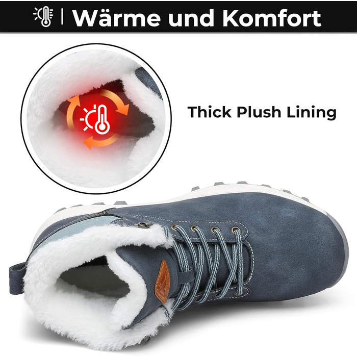 Зимові черевики Mishansha для чоловіків та жінок. Теплі, з підкладкою, зимові чоботи. Outdoor, 36-48 EU, розмір 42 EU, блакитні