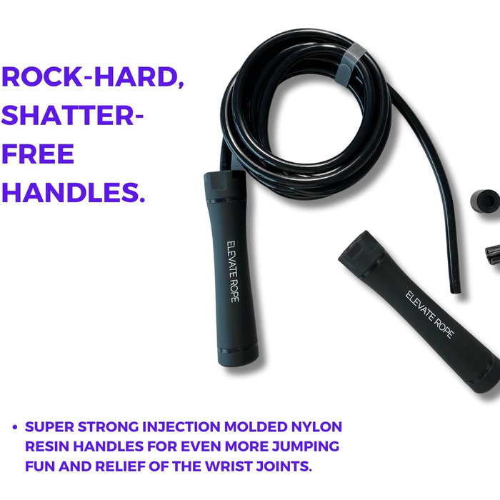 Скакалка Elevate Gravity Heavy Rope 3 м, 10 мм, обтяжена PVC для кардіо, схуднення та зміцнення м'язів, для дому та вулиці