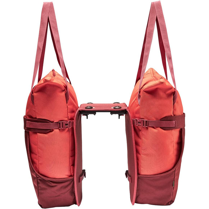 Велосумка VAUDE TwinShopper 44 л, зручна шопер-сумка, окреме використання, водонепроникна, з дощовиком, універсальний розмір, червона