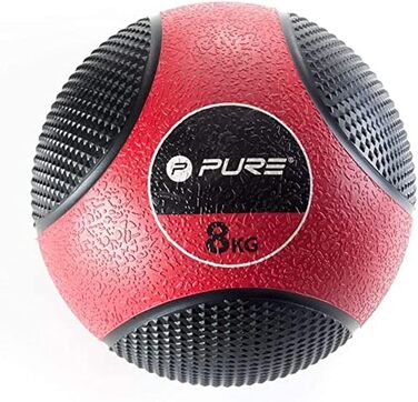 Медичний м'яч Pure2Improve 8 кг червоно-чорний, універсальний, для тренувань