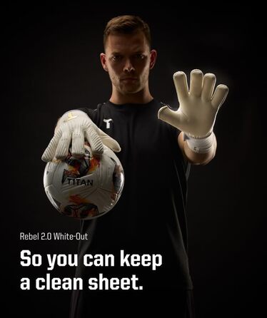 Воротарські рукавички T1TAN Rebel 2.0 White-Out 11 для дорослих і підлітків, професійні футбольні рукавички