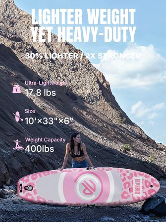 Надувний SUP дошка Niphean для сталінгу, 305 см, з крилами балансу та міцним аксесуаром, для дорослих, багатофункціональна дошка для йоги (Berry Rose Pink)