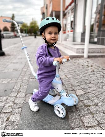 Самокат дитячий Kinderroller 5-в-1 блакитний: самокат, біговел, літній самокат з сидінням для дівчаток та хлопчиків