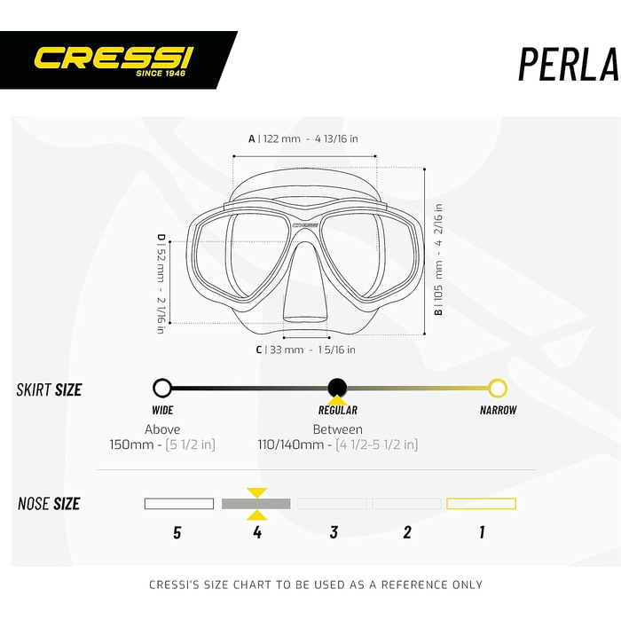 Маска та трубка для дайвінгу Cressi Perla, унісекс, чорна, універсальний розмір