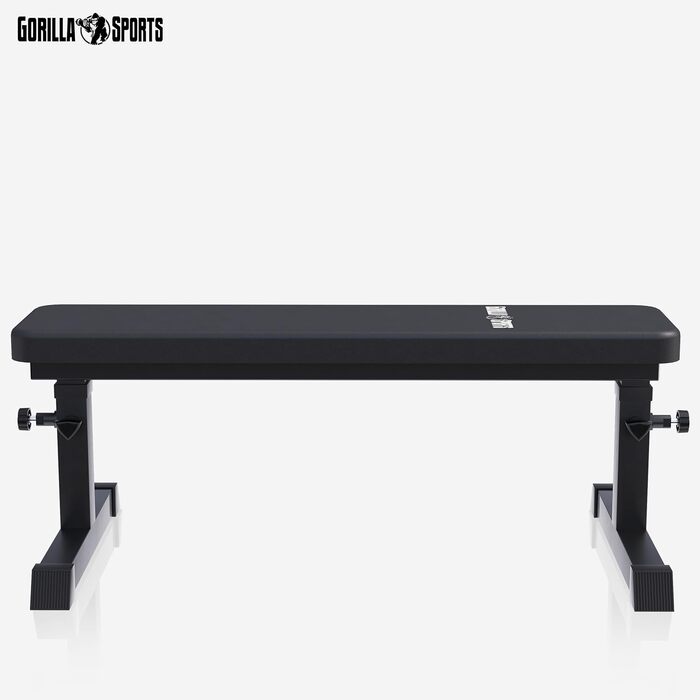 Гантельна лава GORILLA SPORTS® - регульована висота, чорно-біла, до 200 кг, для дому, силові тренування