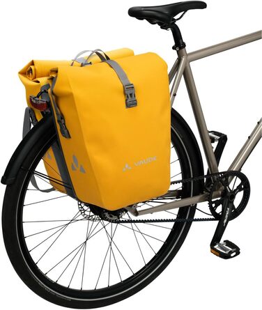 Велосипедні сумки VAUDE Aqua Back Deluxe 2x24л, водонепроникні, жовті, на задній багажник, Німеччина