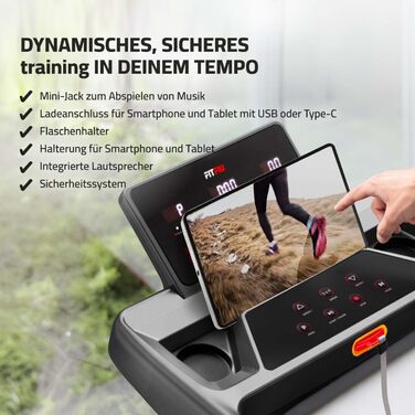 Складана бігова доріжка FITFIU Fitness 4 в 1 з нахилом 9%, швидкістю до 14 км/год, підтримкою APP, датчиком пульсу та тримачем для планшета, компактна Walking Pad MC-160