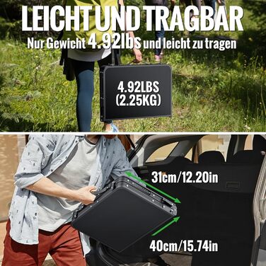 Складаний туристичний стіл Garllen 87x40 см, 3 висоти (26/48/70 см) – для кемпінгу, пікніка, саду, грилю