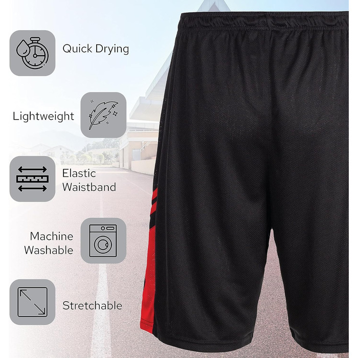 Шорти спортивні чоловічі - баскетбольні шорти для чоловіків - активні шорти для тренувань, залу, бігу (L, набір 5 шт.)