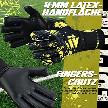Дитячі та юніорські рукавички воротаря з латексної піни, чорні. Дихаючі та зручні рукавички для хлопчиків та дівчаток.