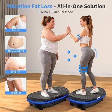 Платформа для вібраційного тренування JOROTO 4D - професійне тренування всього тіла | LED-підсвічування | до 180 кг, тиха та неслизька | для дому