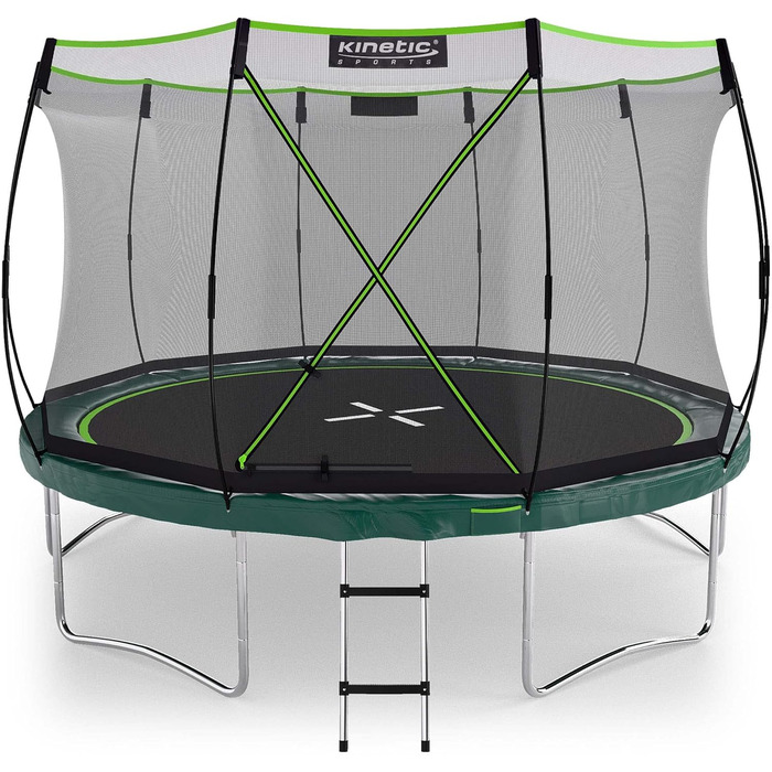 Кінетичний Трамплін Federlos-Design 'Bungee Safety Elite' Ø 244/305/366 см - AirMAXX, Безрамковий, Для дітей та дорослих, Садовий, Безшумний, Outdoor, Зелений