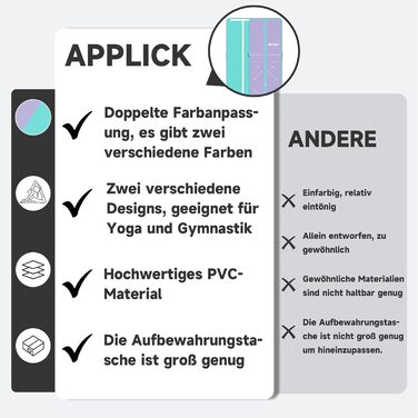 Гімнастичний надувний мат ALLPICK 4м, 10см, двосторонній, для йоги, тумблінгу, фіолетово-зелений