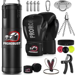 Боксерський мішок Prorobust 120 см з рукавичками 12oz, 5 м мотузки для MMA, карате, кікбоксингу, боксу, домашніх тренувань