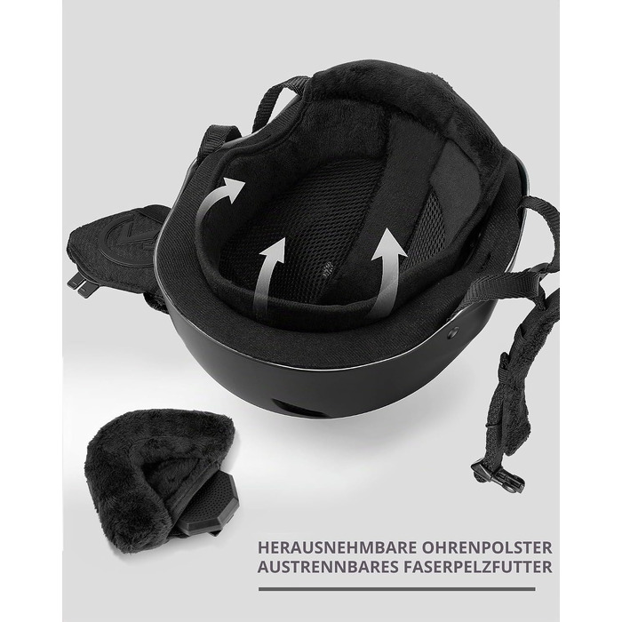 Комплект OutdoorMaster Kelvin: гірськолижний шолом та професійна маска для лиж та сноуборду, чорний, розмір L