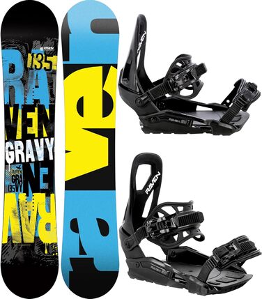 Дитячий сноуборд комплект Raven Gravy 145 см з кріпленнями S/M, чорний