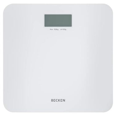 Becken цифрова вага для ванної, 150 кг, скляна платформа, дисплей, ультратонкий дизайн