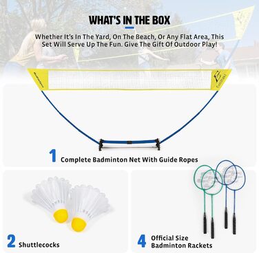 Бадмінтонний набір EastPoint Sports, легке встановлення
