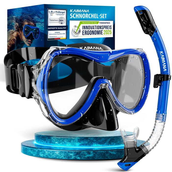 Комплект для снорклінгу Kaimana AquaVision Elite для дорослих з сумкою: маска та трубка