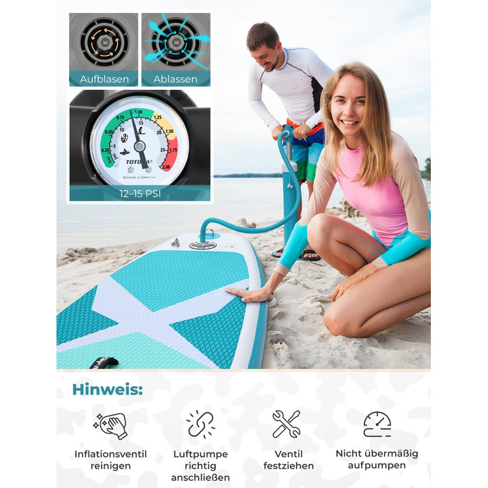 Надувний SUP Борд Glymnis Stand Up Paddle Board 10'6' (320x81x15 см) з Алюмінієвим Веслом, Насосом та Аксесуарами (Білий+Чорний)