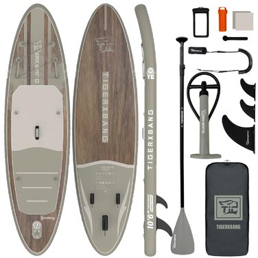 SUP дошка надувна TIGERXBANG 320 см, комплект для Stand Up Paddling, рожево-зелена, для дорослих та дітей