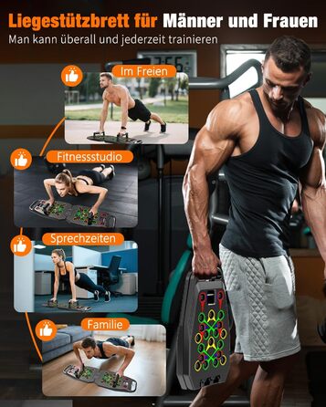 Дошка для віджимань 20 в 1, чорна, складана, багатофункціональна, для домашніх тренувань, фітнес-обладнання