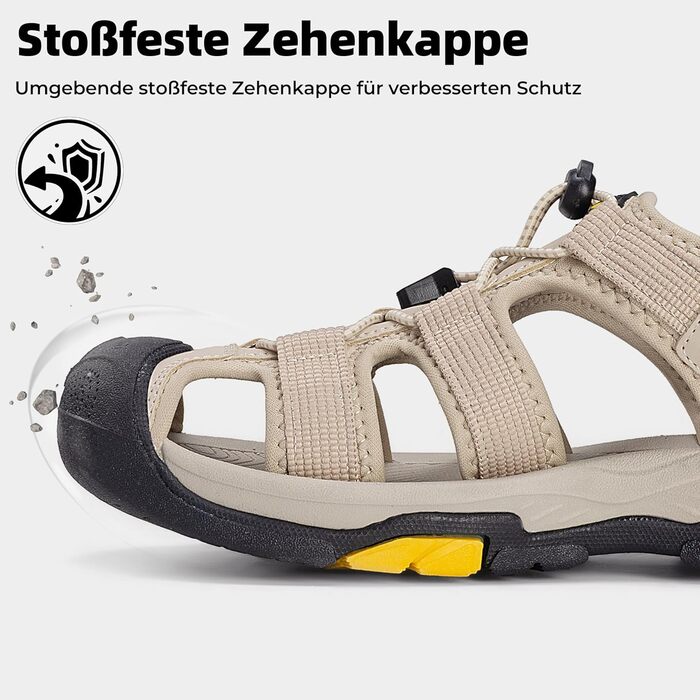 Чоловічі сандалі Mishansha закриті дихаючі водонепроникні, антиковзкі для активного відпочинку, розмір 40 EU, хакі